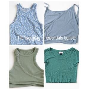 4 Pc Women’s Top Bundle Small Y2K Ribbed Wrap Tie Cider Fabletics
